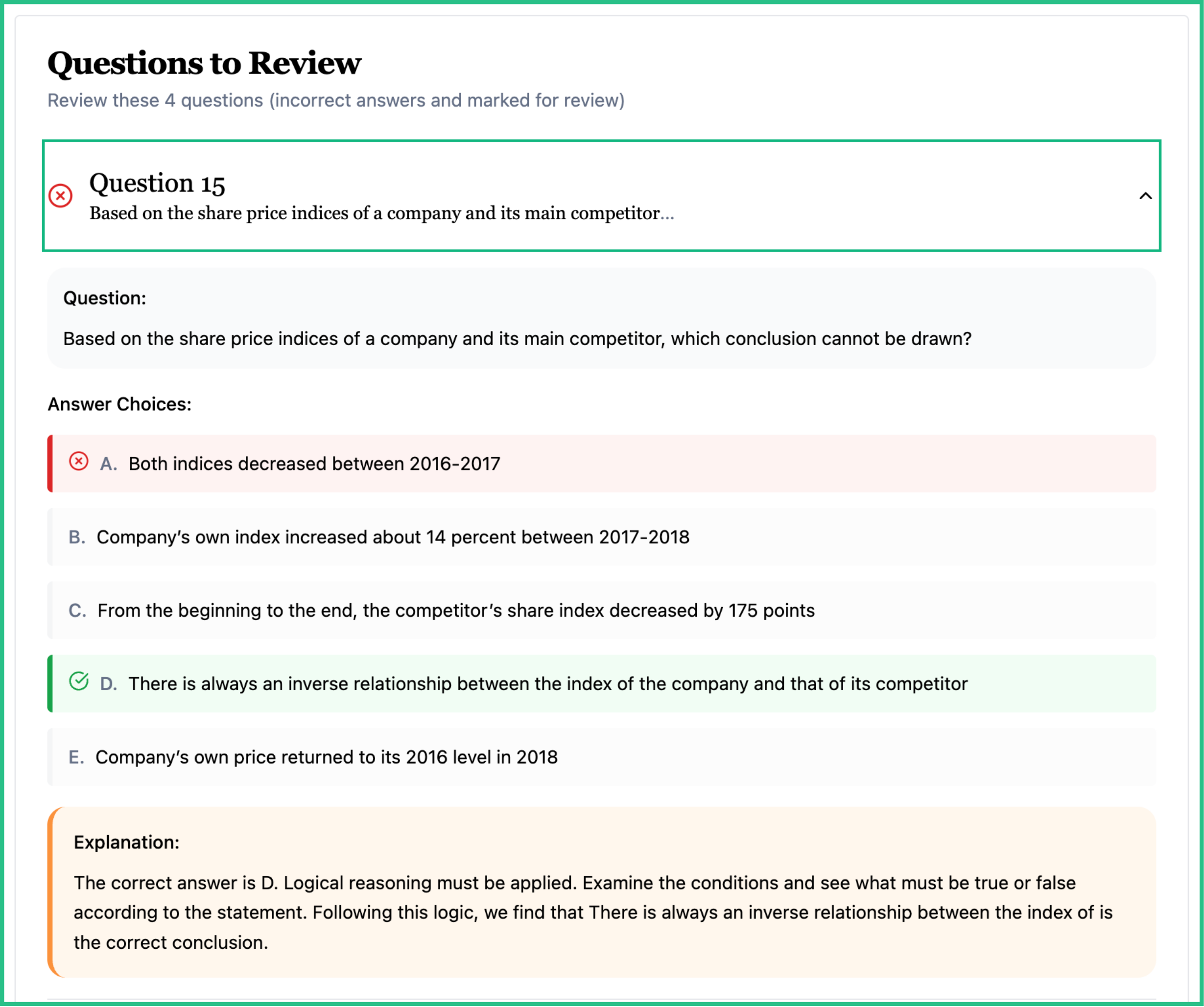 Bocconi Test interface